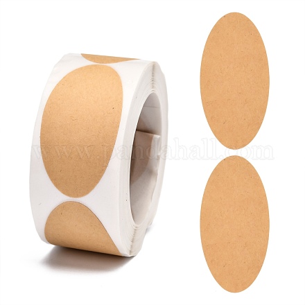 Self-Adhesive Kraft Paper Gift Tag Stickers DIY-G021-10-1