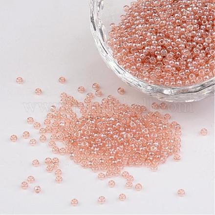 Peachpuff 11/0 grade a perles de rocaille en verre rondes X-SEED-Q011-F509-1