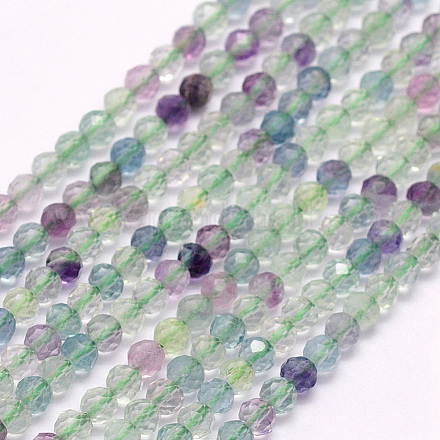 Chapelets de perles en fluorite naturel G-F596-32-2mm-1
