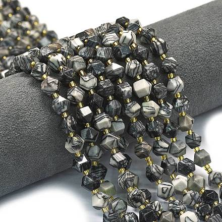 Бусины из натурального черного камня&nbsp;G-I376-A69-01-1