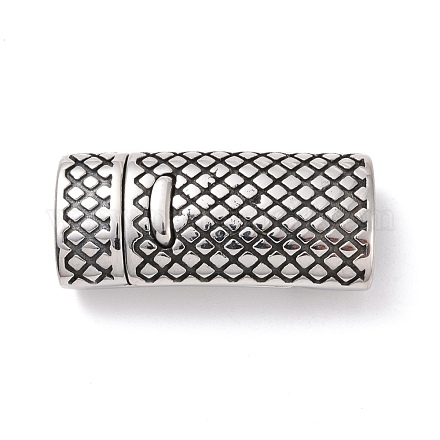 Tibetan Style 304 Stainless Steel Magnetic Clasps with Glue-in Ends STAS-G276-28AS-1