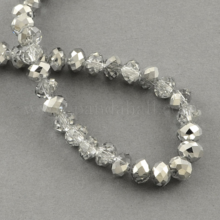 Half Plated Faceted Rondelle Glass Bead Strands X-EGLA-S095-2mm-03-1