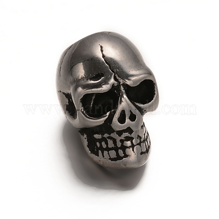 Skull Alloy European Beads PALLOY-H0002-3-1