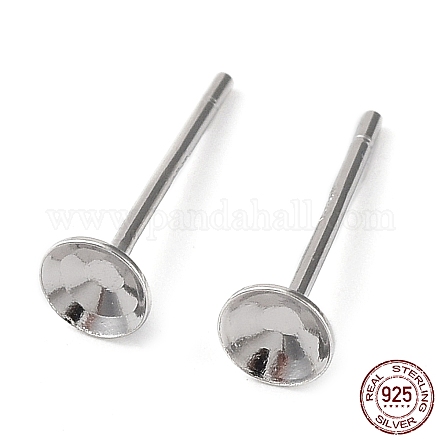 Accessoires pour boucles d'oreilles en argent sterling rhodié 925 STER-E068-02B-P-1