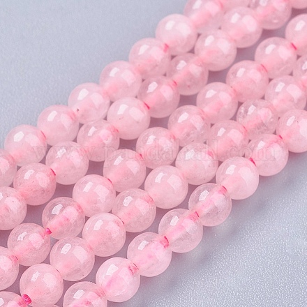 Natürlichen Rosenquarz Perlenstränge G-R193-13-4mm-1