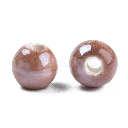 Perles rondes en porcelaine manuelles PORC-S489-6mm-13-1