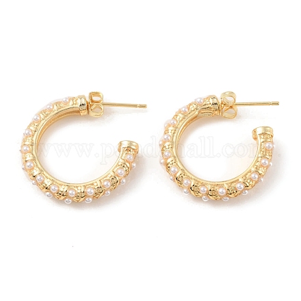 Boucles d'oreilles en plastique avec perle perlée EJEW-C060-01G-1