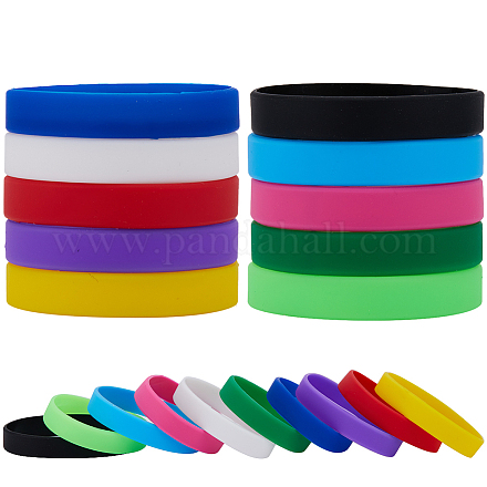 Gorgecraft 40 pz 10 colori set di braccialetti piatti in cordoncino di silicone per uomo donna BJEW-GF0001-16-1