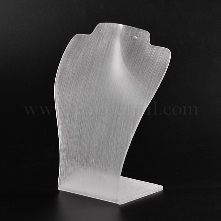有機ガラスのネックレスディスプレイ胸像  ホワイト  27~27.5x18.5x87cm NDIS-N018-02A-1