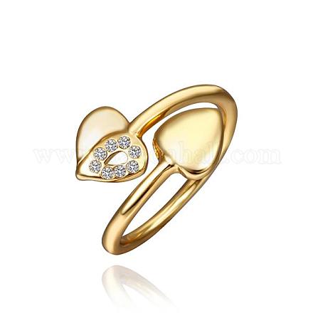 Coeur mignon alliage d'étain TCHEQUE anneaux strass doigt pour les femmes RJEW-BB14194-B-8G-1