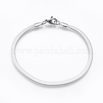 304 Stainless Steel Herringbone Chain Bracelets BJEW-P236-15P-1