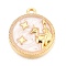 Alloy Enamel Pendants, Golden, Flat Round Charm, Virgo, 18x15.5x2mm, Hole: 1.4mm