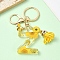 Resin & Alloy Enamel Keychain, with Alloy Clasp and Iron Rings, Letter Z, 6cm, Pendant: 20~45mm