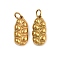 304 Stainless Steel Pendants, with Jump Rings, Food Theme, Golden, Bread, 21x10x6mm, Hole: 4mm