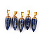 Natural Lapis Lazuli Pendants, Bullet Charms with Golden Color Brass Findings, Faceted, 24.5~28.5x7~9mm, Hole: 7.5x3.5mm