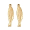 304 Stainless Steel Pendants, Fish Charm, Golden, 41x10x3.5mm, Hole: 1.8mm