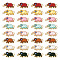 48Pcs 8 Colors Alloy Enamel Elephant Connector Charms, with Acrylic Evil Eye, Golden, 11.5x22.5x2.5mm, Hole: 1.8mm, 6pcs/color