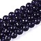 Transparent Glass Bead Strands, Faceted(96 Facets), Round, Indigo, 10mm, Hole: 1mm, about 68~70pcs/strand, 60~61cm