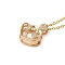 Brass Micro Pave Cubic Zirconia Pendant Necklaces for Women, 201 Stainless Steel Cable Chain Necklaces, Cloud, 16.14 inch(41cm)