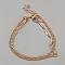 Alloy Ball Chain 3 Layer Anklets for Women, Golden, 8-3/4 inch(221mm)