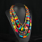 Bohemian Style Nuggets Wood Beaded Multilayer Necklaces for Women, Colorful, 14.17 inch(36cm)