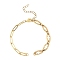 304 Stainless Steel Hollow Cross Link Chain Paperclip Chain Bracelet Making, Golden, 6-3/4 inch(17.1cm)