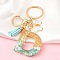 Resin & Acrylic Keychain, with Tassel Pendant and Iron Findings, Letter D, 10cm, pendant: 26~42mm.