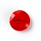 Imitation Jade Glass Beads, Flat Round, Red, 14x6.5mm, Hole: 1.2mm
