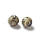 Handmade Gold Foil Glass Beads, Round, Indigo, 8~9x7~9mm, Hole: 1.6mm