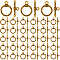 120Pcs Tibetan Style Alloy Toggle Clasps, Lead Free and Cadmium Free, Ring, Antique Golden, Ring: 19x14x2mm, Hole: 3mm, Bar: 24.5x7x2.5mmm, Hole: 3mm