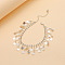 Flat Round Alloy Charms Anklets, Rhinestone Cup Chain Anklets, Silver, 7-1/2 inch(190mm)