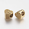 Ion Plating(IP) 304 Stainless Steel European Beads Rhinestone Settings, Heart, Golden, 10x11x10mm, Hole: 4.5mm, Fit for 1mm rhinestone.