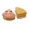 Resin Cabochons, Cheese Cake with Cat Face, Pink, 16x23mm