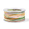 27M Segment Dyed Round Polyester Twisted Cords, with PET Plastic, for Jewelry Making, Colorful, 1mm, about 29.53 Yards(27m)/Roll