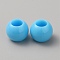Acrylic European Beads, Large Hole Rondelle Beads, Deep Sky Blue, 13.5x11mm, Hole: 6.7mm, about 1111pcs/1000g