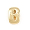 Brass Beads, Long-Lasting Plated, Rack Plating, Lead Free & Cadmium Free, Real 18K Gold Plated, Letter B, 14x9.5x5mm, Hole: 11x3mm
