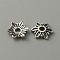 Tibetan Style Alloy Bead Cap, Flower, 6-Petal, Antique Silver, 8x1.5mm, Hole: 1.6mm, 50pcs/bag