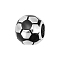 1Pc 925 Sterling Silver Black Enamel European Beads, Large Hole Beads, Football, Rhodium Plated, Platinum, 10x8.5mm, Hole: 4.5mm