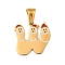 Christmas Theme 304 Stainless Steel Pendants, with Enamel, Golden, Santa Claus Letter Charm, Letter W, 15x16x1.5mm, Hole: 6x3mm
