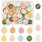 48Pcs 12 Colors Alloy and Enamel Charms, Flat Round & Twelve Constellations, Light Gold, Mixed Color, 13.5x10.5x1.5mm, Hole: 1.6mm, 4pcs/color