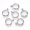 K9 Glass Charms, Flat Round, with Brass Findings, Faceted, Platinum, Clear, 13.5~14x10.5~11x3.5~4mm, Hole: 1.8mm