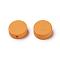 Natural Wood Beads, Dyed, Flat Round, Dark Orange, 14.5~15x5.5~6mm, Hole: 1mm