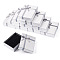 Rectangle Paper Jewelry Set Storage Boxes with Bowknot, Necklaces Rings Gift Case with Sponge Inside, Gainsboro, 8.7x6.7x2.6cm