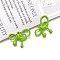 Spray Painted Alloy Pendants, Bowknot, Lawn Green, 19x21mm