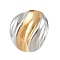 304 Stainless Steel Cuff Open Rings, Round, Statement Rings, Ion Plating(IP), Golden & Stainless Steel Color, Inner Diameter: 17mm