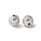 Brass Micro Pave Cubic Zirconia Beads, Round, Rack Plating, Lasting Plated, Cadmium Free & Lead Free, Lavender Blush, 7.5x8mm, Hole: 1.8mm