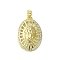 Real 18K Gold Plated Brass Micro Pave Clear Cubic Zirconia Pendants, Oval with Human Charms, Clear, 29x19x4.5mm, Hole: 3.5x4mm