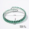 Elegant Brass Pave Green Cubic Zirconia Rhombus Open Cuff Bracelet for Women, Platinum, Inner Diameter: 2 inch(5.1cm)