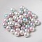 ABS Plastic Imitation Pearl Beads, No Hole, Two Tone, Gradient Color, Round, Colorful, 11.5~12mm, about 305pcs/278g