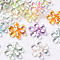 Transparent Acrylic Beads, AB Color, Flower, Mixed Color, 25x4.5mm, Hole: 1.6mm